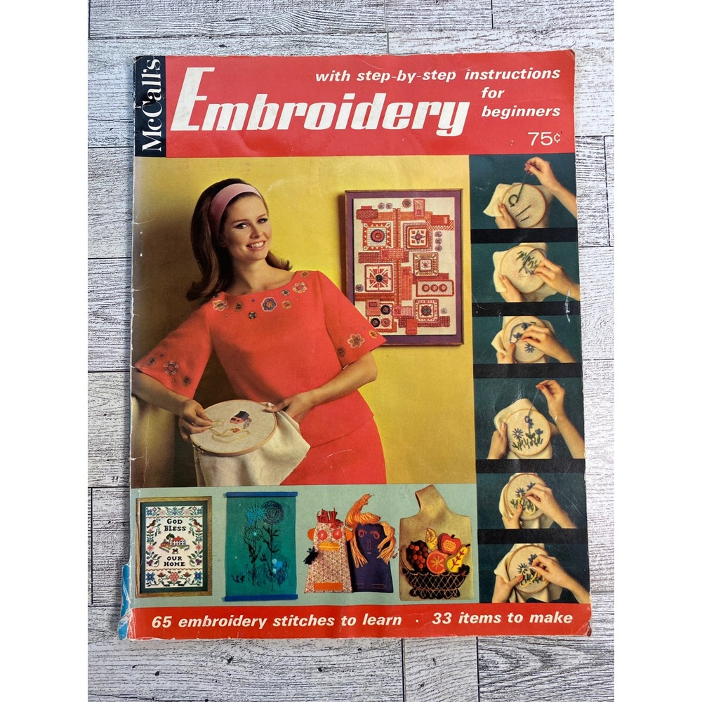 McCall's Step-by-Step Embroidery Beginners Nanina Comstock 1965 Vintage Guide